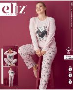 ست راحتی سایز بزرگ زنانه طرح گربه کد 1101-24-B